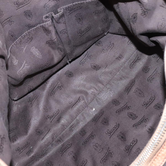 GUCCI GG Canvas Bamboo Tote Bag Beige Silver 232947 Auth bs27063