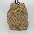 GUCCI GG Canvas Bamboo Tote Bag Beige Silver 232947 Auth bs27063-3