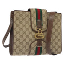 GUCCI GG Canvas Shoulder Bag Beige Gold Auth bs27064-1