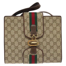 GUCCI GG Canvas Shoulder Bag Beige Gold Auth bs27064 - 0
