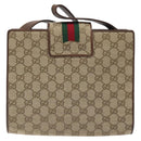 GUCCI GG Canvas Shoulder Bag Beige Gold Auth bs27064-3