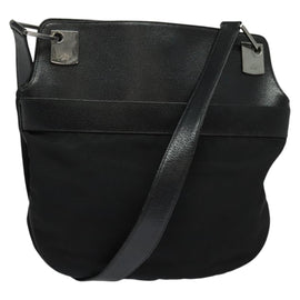 GUCCI Shoulder Bag Nylon Leather Black Silver 001 3307 Auth bs27066