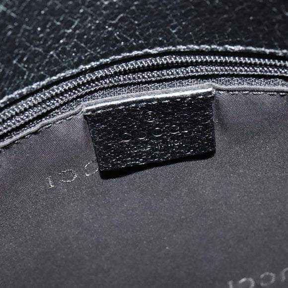 GUCCI Shoulder Bag Nylon Leather Black Silver 001 3307 Auth bs27066