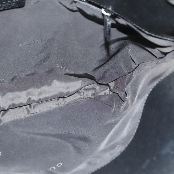 GUCCI Shoulder Bag Nylon Leather Black Silver 001 3307 Auth bs27066