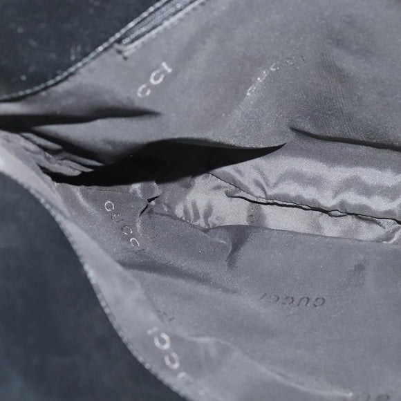 GUCCI Shoulder Bag Nylon Leather Black Silver 001 3307 Auth bs27066