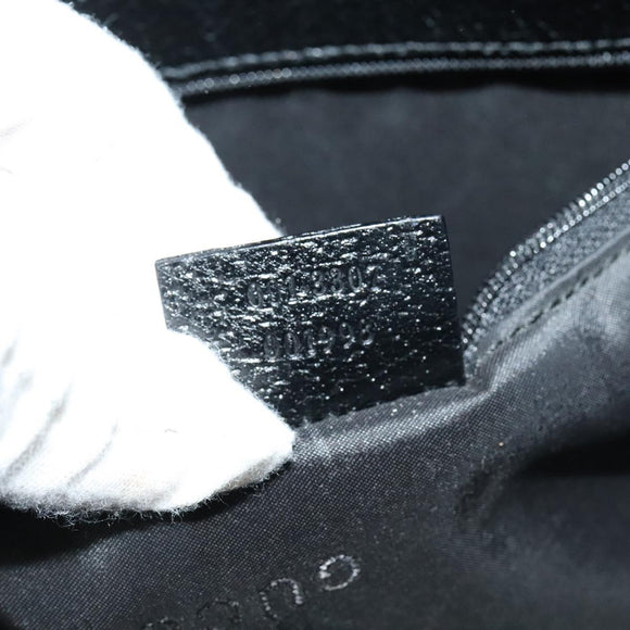 GUCCI Shoulder Bag Nylon Leather Black Silver 001 3307 Auth bs27066