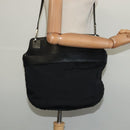GUCCI Shoulder Bag Nylon Leather Black Silver 001 3307 Auth bs27066-20