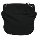 GUCCI Shoulder Bag Nylon Leather Black Silver 001 3307 Auth bs27066-2