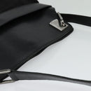 GUCCI Shoulder Bag Nylon Leather Black Silver 001 3307 Auth bs27066-6