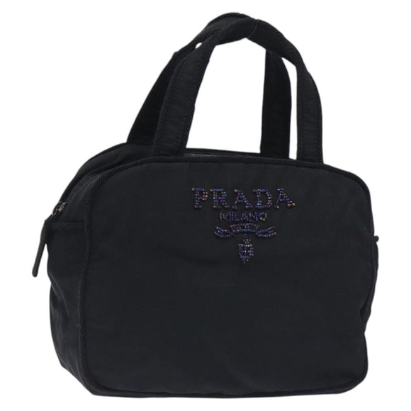 PRADA Hand Bag Nylon Black Auth bs27069