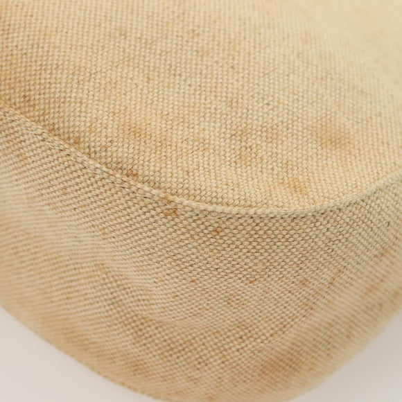 PRADA Shoulder Bag Canvas Beige Silver Auth bs27070