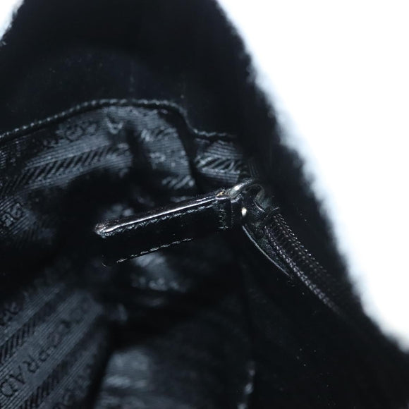 PRADA Shoulder Bag Canvas Beige Silver Auth bs27070