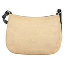 PRADA Shoulder Bag Canvas Beige Silver Auth bs27070-2
