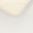 CHANEL Matelasse Clutch Bag Canvas White Silver CC Auth bs27077V-16