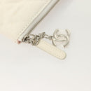 CHANEL Matelasse Clutch Bag Canvas White Silver CC Auth bs27077V-8