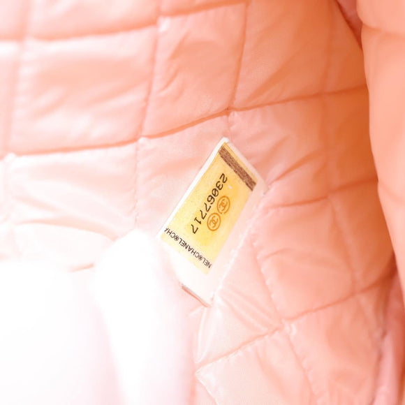 CHANEL Matelasse Clutch Bag Canvas White Silver CC Auth bs27077V