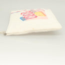 CHANEL Matelasse Clutch Bag Canvas White Silver CC Auth bs27077V-4