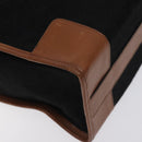 CELINE C Sulky Hand Bag Canvas Black Brown Auth bs27081-16