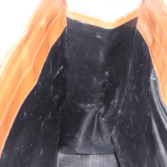 CELINE C Sulky Hand Bag Canvas Black Brown Auth bs27081