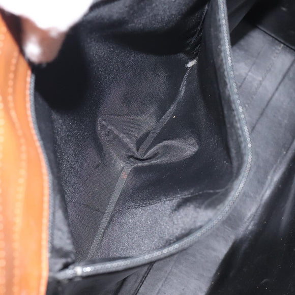 CELINE C Sulky Hand Bag Canvas Black Brown Auth bs27081