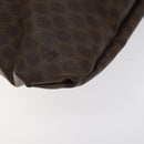 CELINE Macadam Canvas Tote Bag PVC Leather Brown Gold Auth bs27082-9