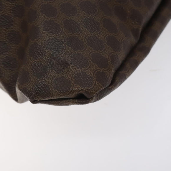 CELINE Macadam Canvas Tote Bag PVC Leather Brown Gold Auth bs27082