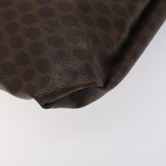 CELINE Macadam Canvas Tote Bag PVC Leather Brown Gold Auth bs27082