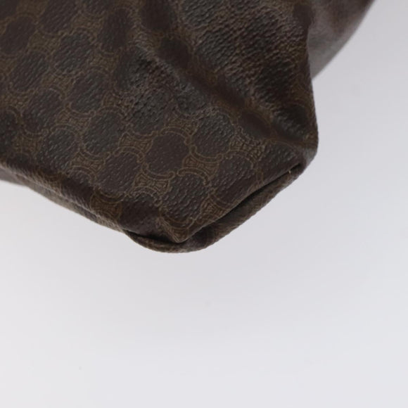 CELINE Macadam Canvas Tote Bag PVC Leather Brown Gold Auth bs27082