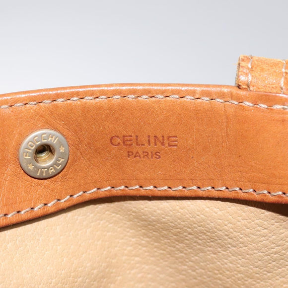 CELINE Macadam Canvas Tote Bag PVC Leather Brown Gold Auth bs27082