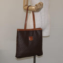 CELINE Macadam Canvas Tote Bag PVC Leather Brown Gold Auth bs27082-20