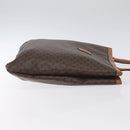 CELINE Macadam Canvas Tote Bag PVC Leather Brown Gold Auth bs27082-3