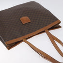 CELINE Macadam Canvas Tote Bag PVC Leather Brown Gold Auth bs27082-6