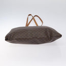 CELINE Macadam Canvas Tote Bag PVC Leather Brown Gold Auth bs27082-5
