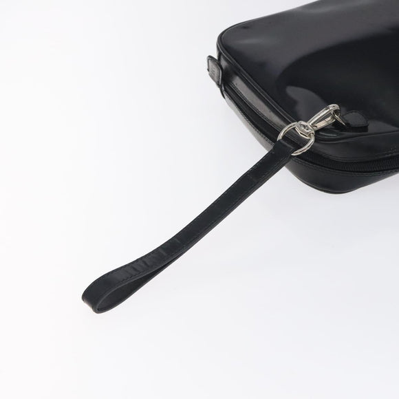 GUCCI Soho Clutch Bag Enamel Black Silver Auth bs27084