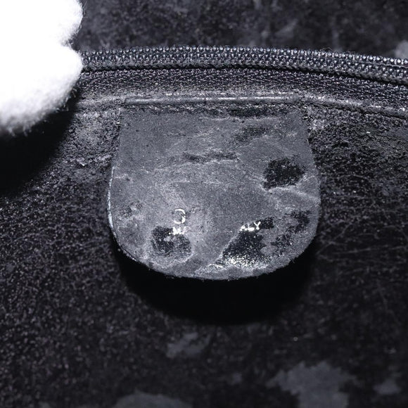 GUCCI Soho Clutch Bag Enamel Black Silver Auth bs27084