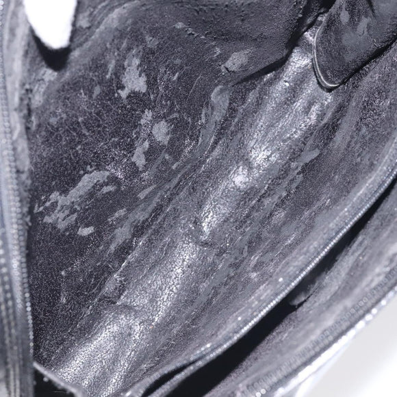 GUCCI Soho Clutch Bag Enamel Black Silver Auth bs27084