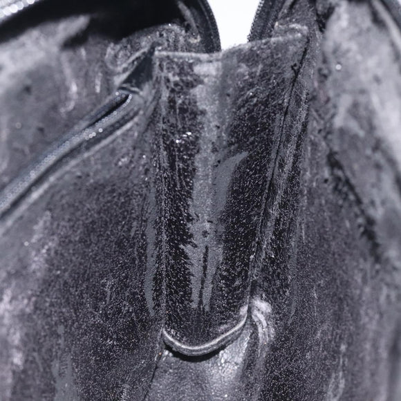 GUCCI Soho Clutch Bag Enamel Black Silver Auth bs27084