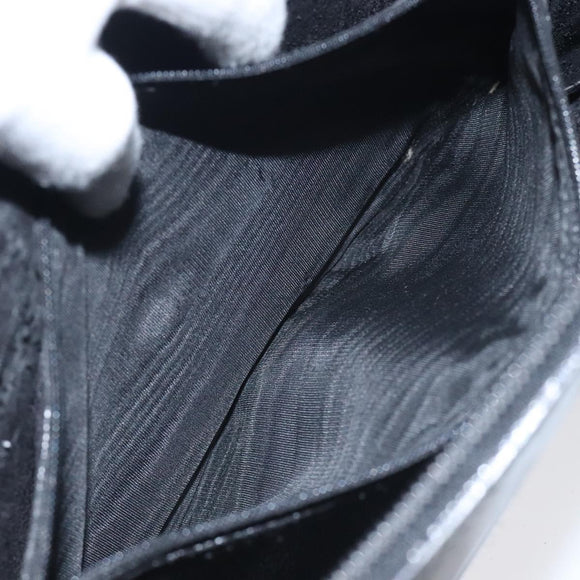 GUCCI Soho Clutch Bag Enamel Black Silver Auth bs27084