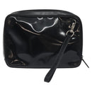 GUCCI Soho Clutch Bag Enamel Black Silver Auth bs27084-2