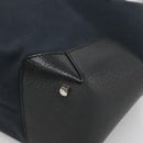 Salvatore Ferragamo Hand Bag Nylon Leather Black Silver Auth bs27088-15