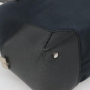 Salvatore Ferragamo Hand Bag Nylon Leather Black Silver Auth bs27088-16