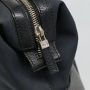 Salvatore Ferragamo Hand Bag Nylon Leather Black Silver Auth bs27088-17