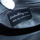 Salvatore Ferragamo Hand Bag Nylon Leather Black Silver Auth bs27088-12