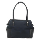 Salvatore Ferragamo Hand Bag Nylon Leather Black Silver Auth bs27088-2