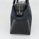 Salvatore Ferragamo Hand Bag Nylon Leather Black Silver Auth bs27088-3