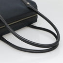 Salvatore Ferragamo Hand Bag Nylon Leather Black Silver Auth bs27088-7