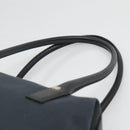 Salvatore Ferragamo Hand Bag Nylon Leather Black Silver Auth bs27088-8