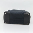 Salvatore Ferragamo Hand Bag Nylon Leather Black Silver Auth bs27088-5