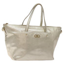 Salvatore Ferragamo Hand Bag Leather Champagne Gold Gold Auth bs27089-1