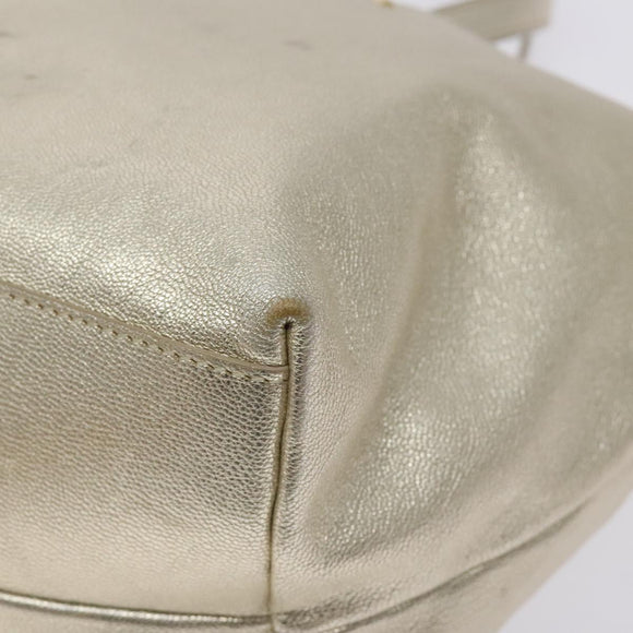 Salvatore Ferragamo Hand Bag Leather Champagne Gold Gold Auth bs27089